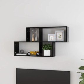 Estante de parede 100x18x53 cm derivados de madeira preto
