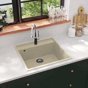Lava-Louça de Cozinha em Granito Bege - 53x50cm - Design Moderno