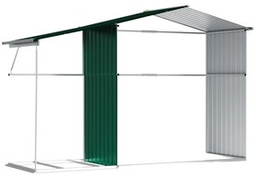Abrigo de jardim 277x192,5x179 cm aço galvanizado verde