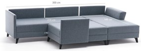 Sofá-Cama de Canto Eris – Castanho – 300 x 78 x 202 cm