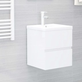 vidaXL Móvel p/ lavatório 41x38,5x45cm deriv. madeira branco brilhante