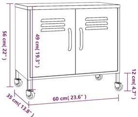 Armário de arrumação aço 60x35x56 cm antracite