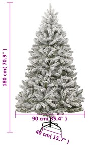 Árvore de Natal artificial articulada c/ flocos de neve 180 cm