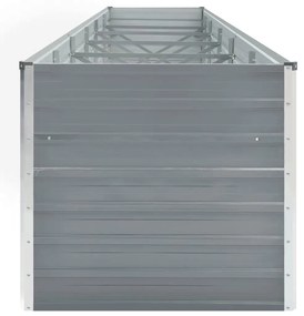 Canteiro elevado de jardim 480x80x77cm aço galvanizado cinzento