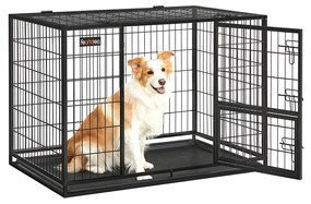 Gaiola para cães com 2 portas 107 x 70 x 74,9 cm Preto