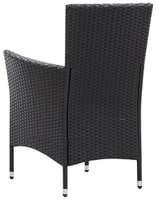 Conjunto de jantar para exterior 9 pcs vime PE preto