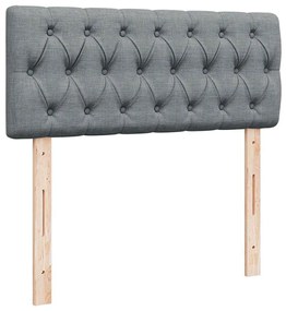 Cama boxspring com colchão 120x190 cm tecido cinzento-claro