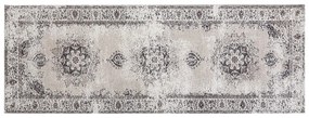 Tapete de algodão cinzento 60 x 180 cm ALMUS Beliani
