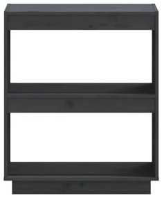Estante madeira de pinho maciça 60x35x71 cm cinzento