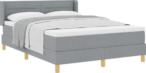 vidaXL Cama Box com colchão Cinzento-claro 200 x 160 cm Poliéster