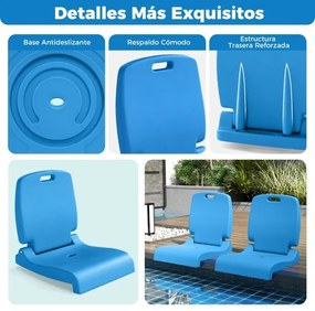 Cadeira dobrável portátil para exterior, piscina azul