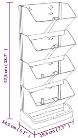 Conjunto floreira vertical 4 pcs polipropileno antracite