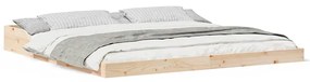 Estrutura da Cama Castanho 180 x 220 cm Madeira de pinho maciça