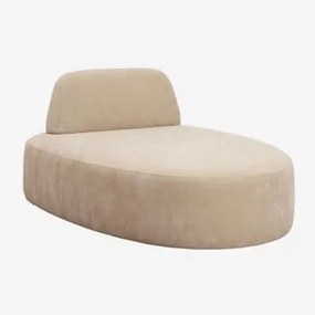 Módulo Chaise Longue Para Sofá Modular Estofado Giorgia Chenille Castanho Areia Claro - Sklum