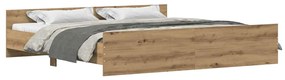 Cama vidaXL Artisan Carvalho 200x200 cm Madeira Ingenierada