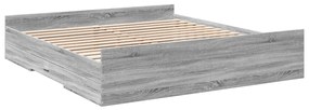 Estrutura de cama c/ gavetas derivados madeira cinza sonoma