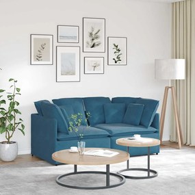 vidaXL Sofá modular com almofadas veludo azul