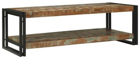 Mesa de Café Multicolor 120x50x38 cm Madeira Sólida Recuperada