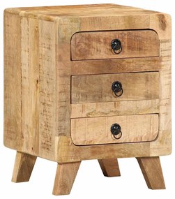 Mesa de cabeceira 37x32x50cm madeira de mangueira áspera maciça