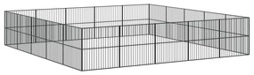 Parque para cães com 20 painéis aço galvanizado preto