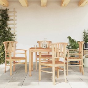 vidaXL 5 pcs conjunto de jantar p/ jardim madeira de teca maciça