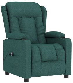 Poltrona elétrica reclinável tecido verde-escuro