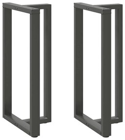 Pés para mesa de bar em forma de T, 2 peças, antracite, 60x35x(110-111
