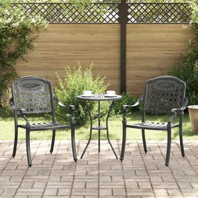 vidaXL Cadeiras de jardim - Conjunto com 2, alumínio fundido preto