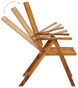 Cadeiras de jardim dobráveis c/ almofadões 8 pcs acácia maciça