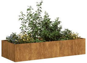 vidaXL Floreira enferrujada 200x80x40 cm aço resistente