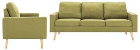 vidaXL 2 pcs conjunto de sofás tecido verde