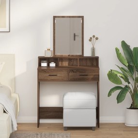 Mesa de Maquiagem com Gavetas Castanho Carvalho 79x41x140 cm