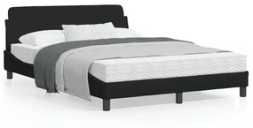 vidaXL Estrutura de cama Dover 140x190 cm tecido preto
