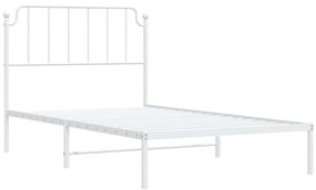 Estrutura de cama em metal com cabeceira 107x203 cm branco