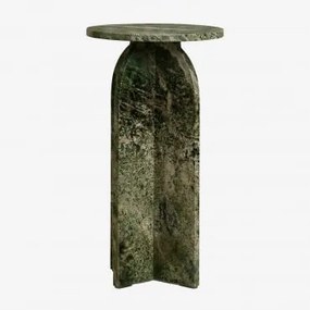 Mesa De Cabeceira Ø30 Cm Em Mármore Graham Mármore Verde Forest - Sklum