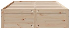 Cama sem colchão com gavetas 140x190 cm madeira de pinho maciça