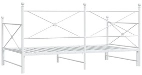 Cama de dia com gavetão sem colchão 100x200 cm aço branco