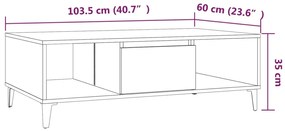 Mesa de centro derivados de madeira carvalho fumado