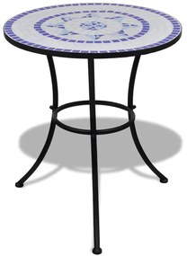 vidaXL Mesa de bistrô 60 cm mosaico azul e branco