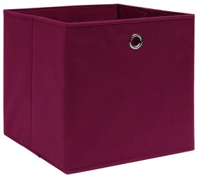 Caixas de arrumação 10 pcs 32x32x32 cm tecido vermelho escuro