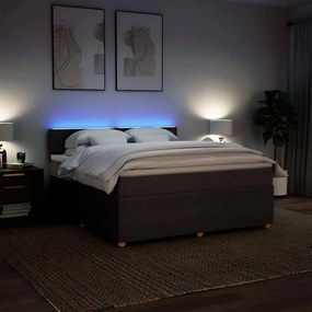 Cama com molas/colchão 180x200 cm tecido castanho-escuro