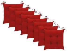 Cadeiras de jantar p/ jardim 8 pcs c/ almofadões acácia maciça