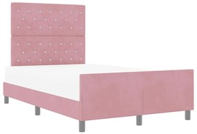 Cama vidaXL Rosa 120x190 cm Veludo