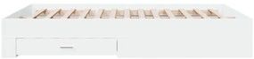 Estrutura de cama c/ gavetas 150x200cm derivados madeira branco