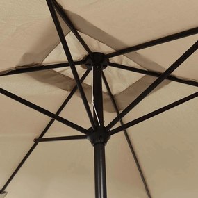 Guarda-sol exterior c/ poste metal 300x200cm cinza-acastanhado
