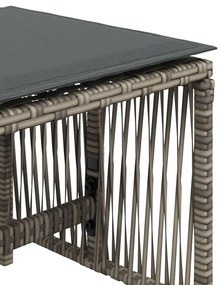 Bancos jardim com almofadões 4 pcs 41x41x36 cm vime PE cinzento