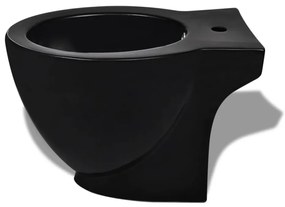 Conjunto de sanita e bidê, cerâmica, em preto
