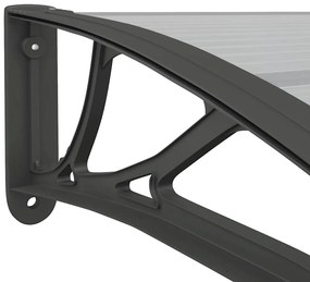 Toldo para porta 100x75 cm policarbonato preto/transparente