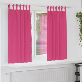 vidaXL Cortinas com cortinas 2 pcs Rosa Brilhante Poliéster