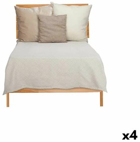 Colcha Geométrico 180 x 260 cm Bege (4 Unidades)